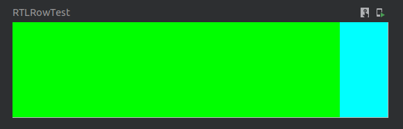 With a CompositionLocalProvider supplying the right-to-left configuration to the Row, it now lays out its children in the way we wanted