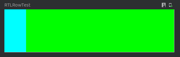 The layout after adding horizontalArrangement to the parent Row